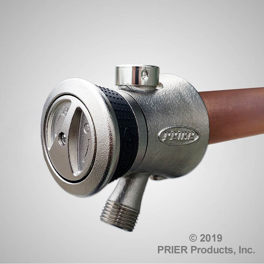 Prier Products P-118L 12'' Single Handle Hot And Cold Mixing Hydrant, Satin Nickel; 1/2'' Plain Copper Ends