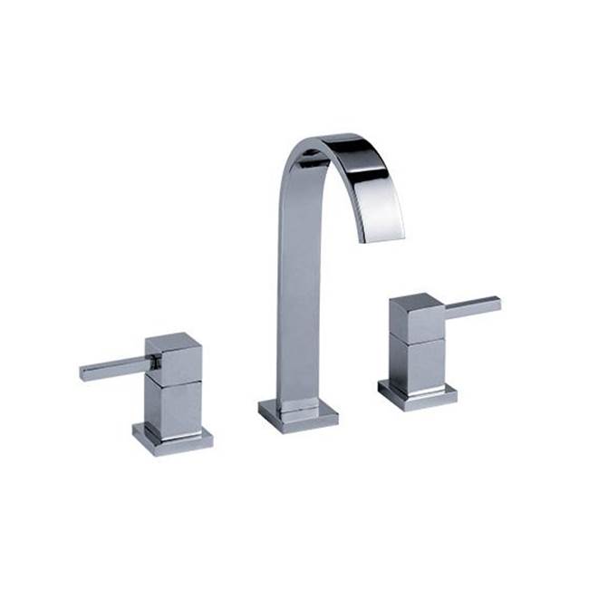 Rohl Empire Royal Crystal 3 Hole Lavatory Faucet In Satin Nickel With Mat Crystal Glass Handles