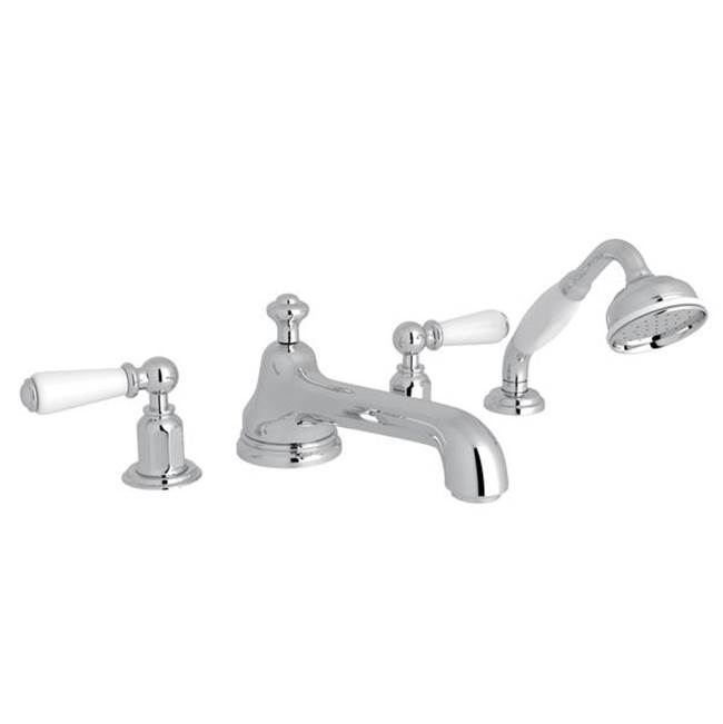 Rohl Edwardian™ 4-Hole Deck Mount Tub Filler With Low Spout