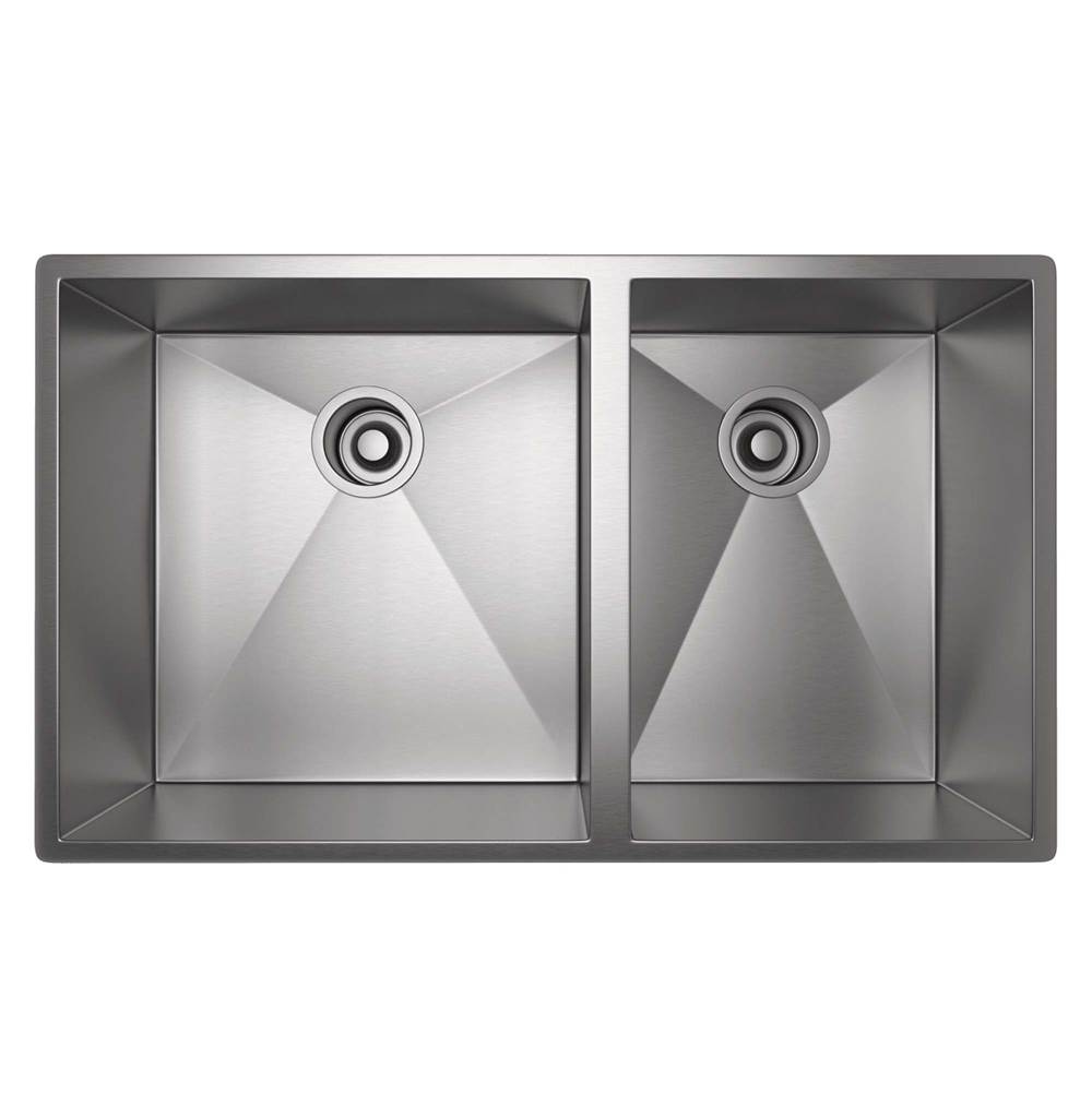Rohl Forze™ 31'' Double Bowl Stainless Steel Kitchen Sink
