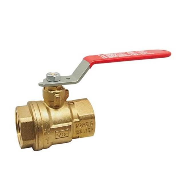 Red-White Valve 1/2 IN 150# WSP/600# WOG Brass Body,  Threaded Ends,  Chrome-Plated Ball,  PTFE Seats