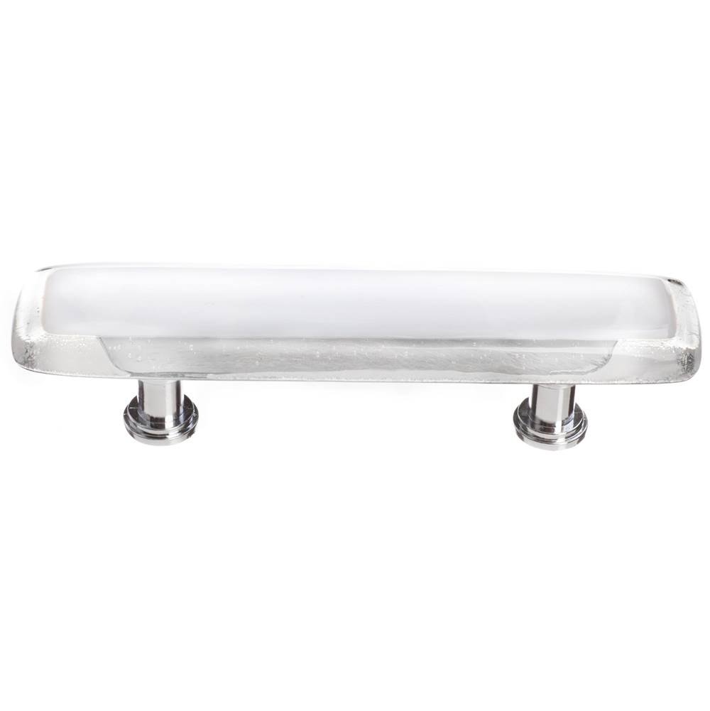 Sietto Reflective White Pull With Satin Nickel Base