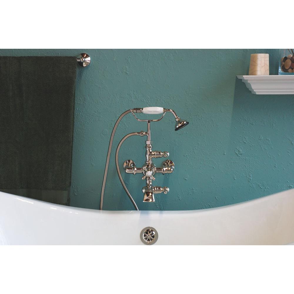 Strom Living Chrome Wall Mount Thermostatic Faucet With Hand Held Shower