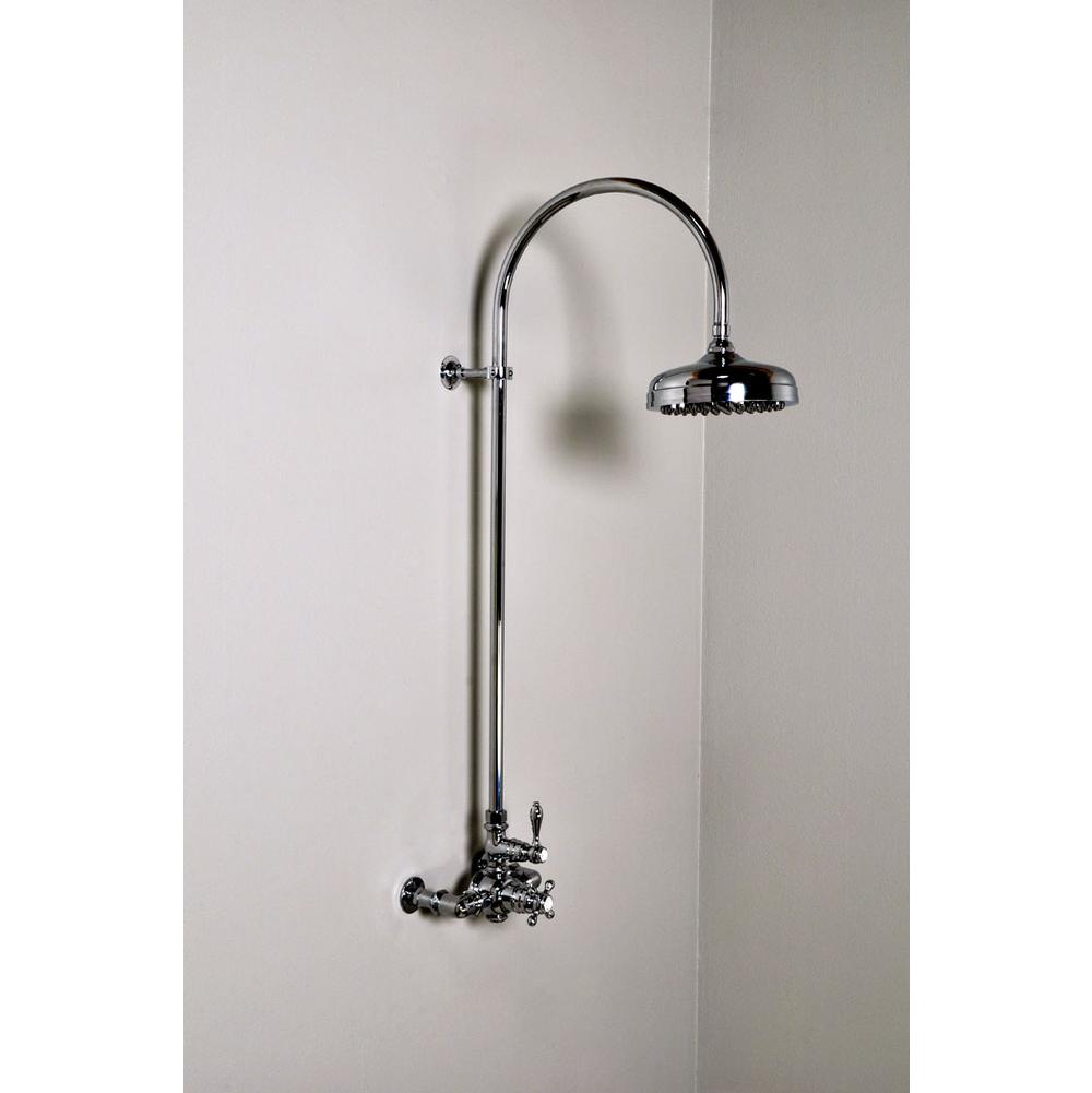 Strom Living Chrome Thermostatic Exposed Shower Set W/Crook Style 36'' Riser, 7'' Centers