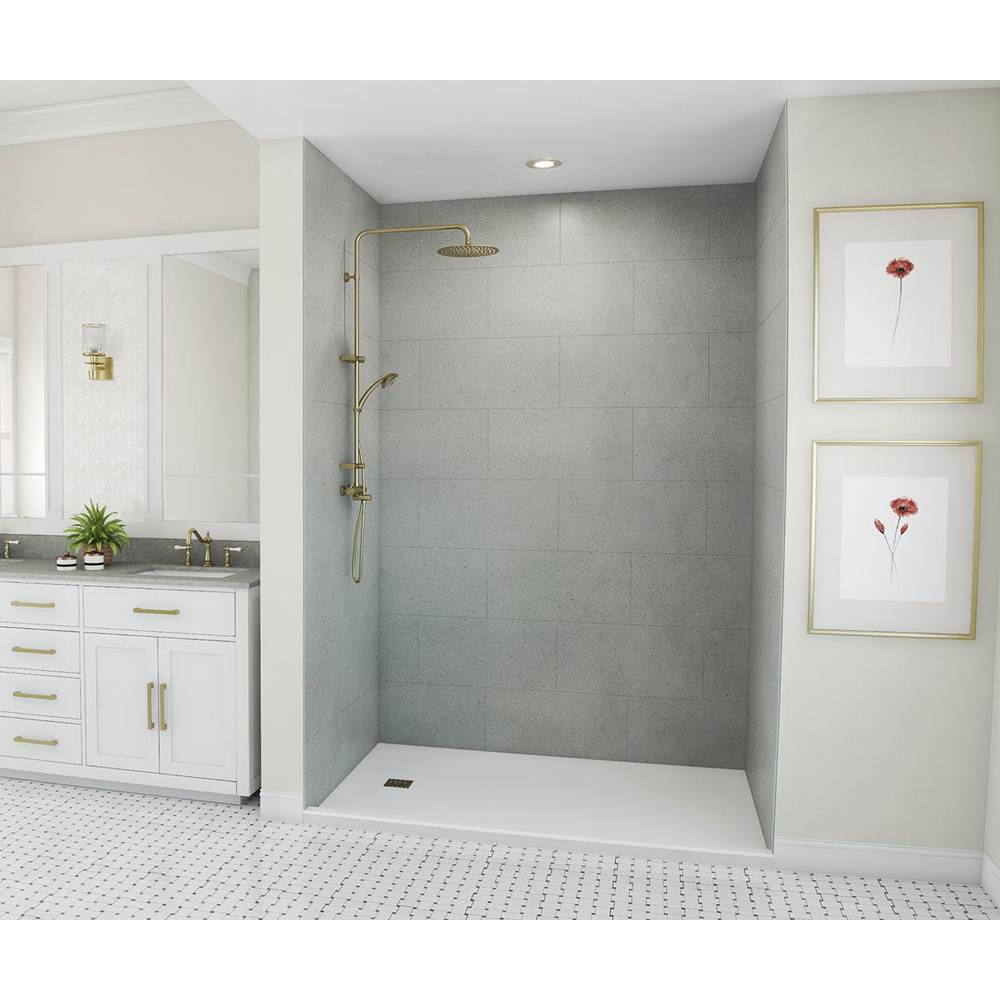 Swan TSMK84-3262 32 x 62 x 84 Swanstone® Traditional Subway Tile Glue up Shower Wall Kit in Ash Gray