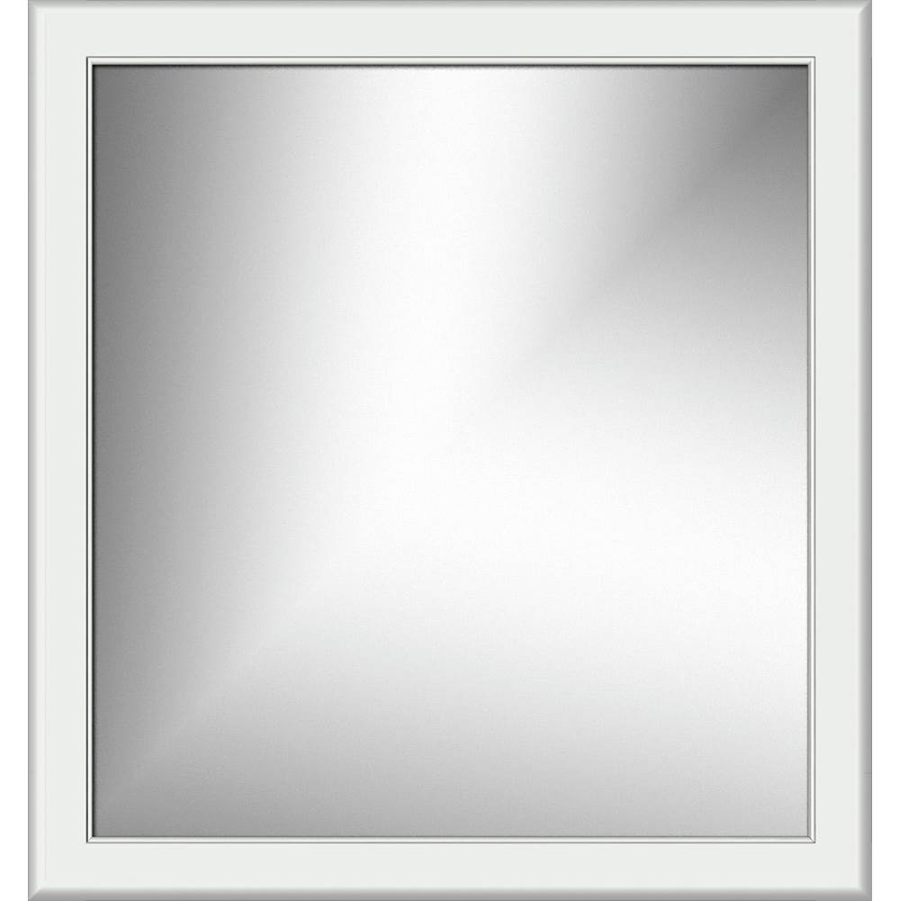 Strasser Woodenworks 30 X .75 X 32 Framed Mirror Non-Bev Round Powder Grey