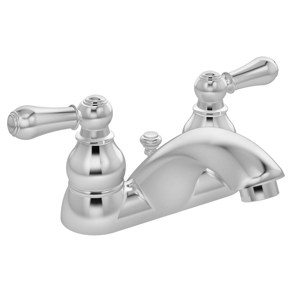 Symmons Allura 4 in. Centerset 2-Handle Bathroom Faucet with Drain Assembly in Polished Chrome (1.5 GPM)