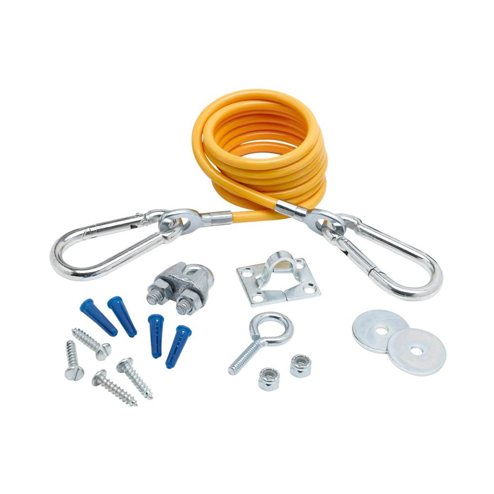 T&S Brass Gas Appliance Accessory, 5' Restraining Cable Kit with Hardware Package