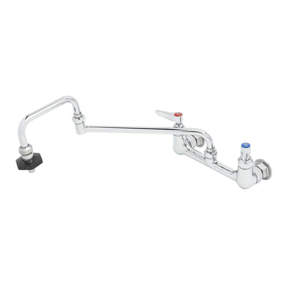 T&S Brass 8'' Wall Mount Mixing Fct, 18'' Double Jt Nozzle w/ 2.2 GPM Flow Control Swivel