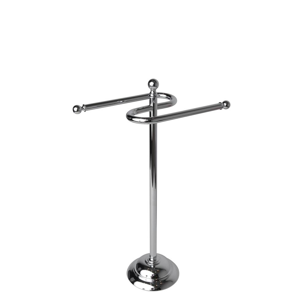 Valsan Essentials Chrome Free Standing Double Guest Towel Holder