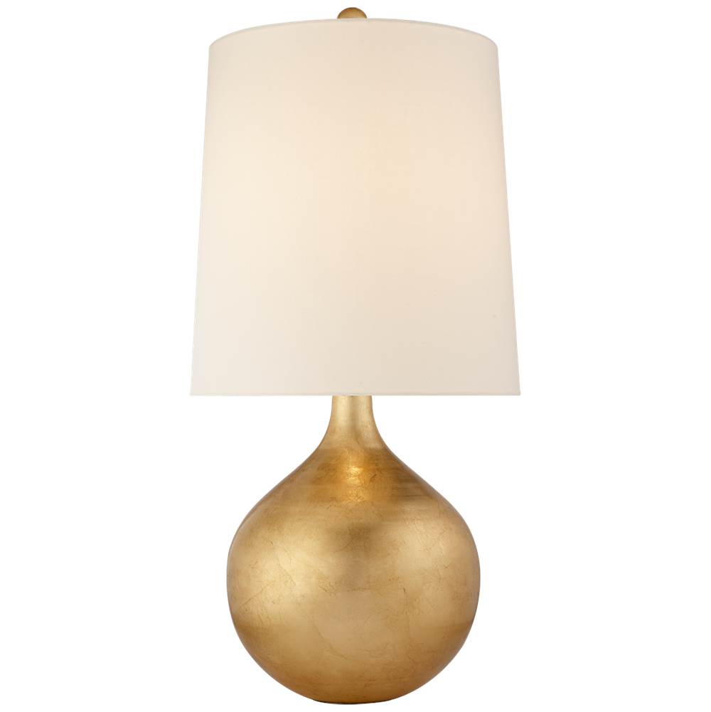 Visual Comfort Signature Collection Warren Table Lamp in Gild with Linen Shade