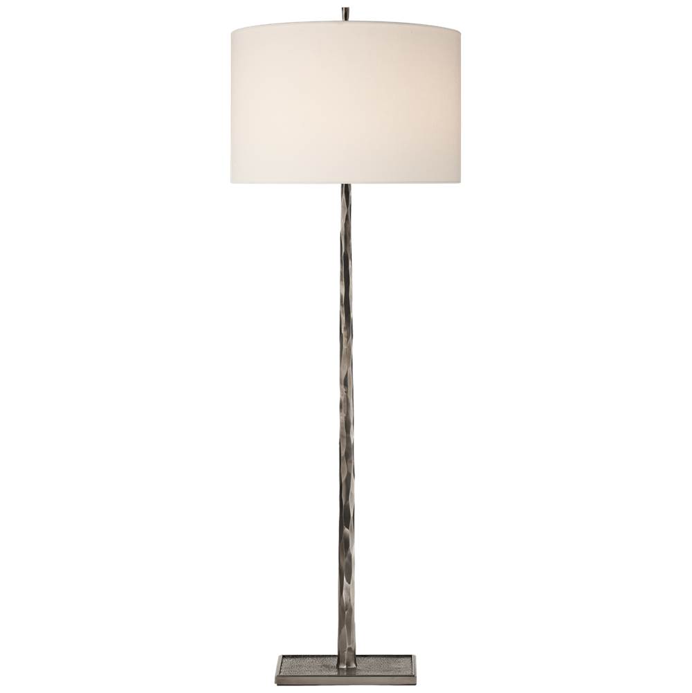 Visual Comfort Signature Collection Lyric Branch Floor Lamp in Pewter with Linen Shade