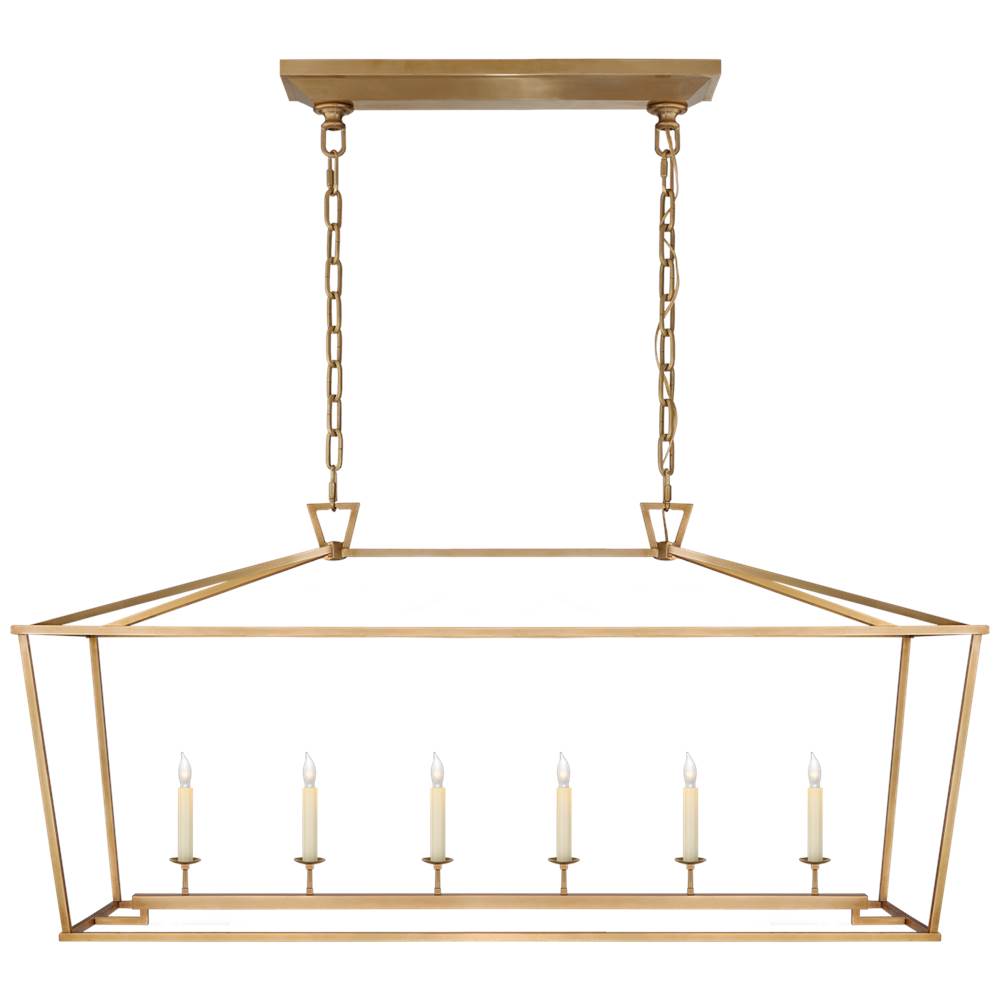 Visual Comfort Signature Collection Darlana Large Linear Lantern in Antique- Burnished Brass