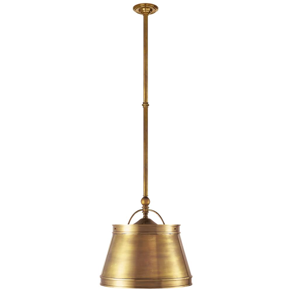 Visual Comfort Signature Collection Sloane Single Shop Light in Antique-Burnished Brass with Antique-Burnished Brass Shade