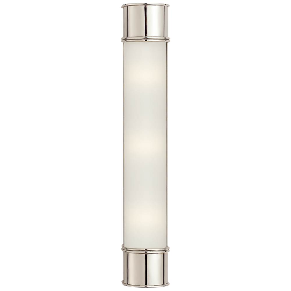 Visual Comfort Signature Collection Oxford 24'' Bath Sconce in Polished Nickel with Frosted Glass