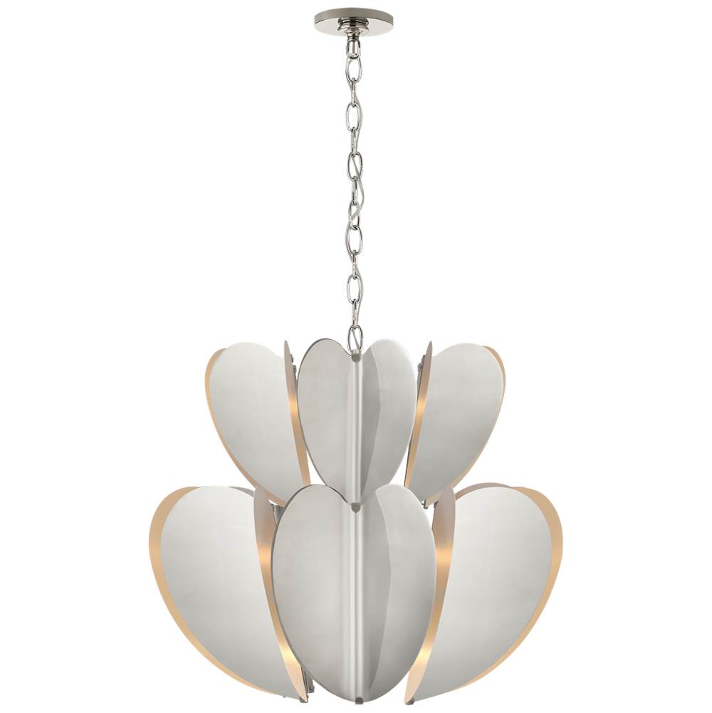 Visual Comfort Signature Collection Danes Two Tier Chandelier in Polished Nickel