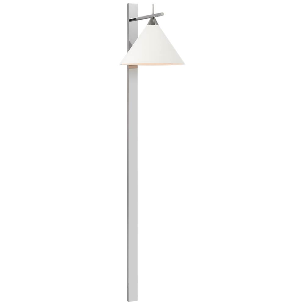 Visual Comfort Signature Collection Cleo 56'' Statement Sconce in Polished Nickel with Matte White Shade