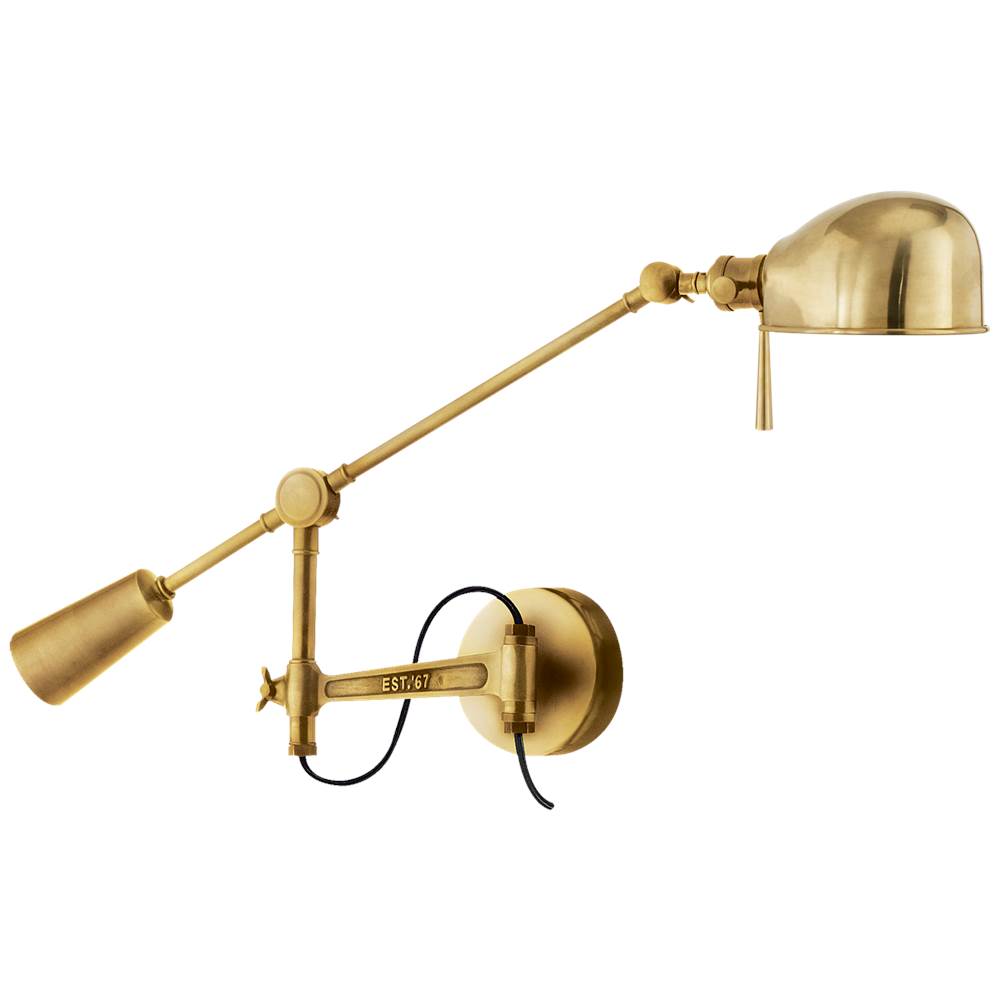 Visual Comfort Signature Collection RL ''67 Boom Arm Wall Lamp in Natural Brass