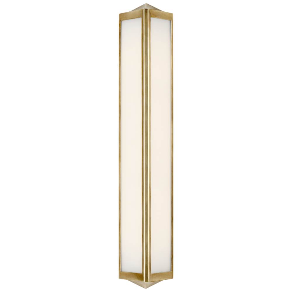 Visual Comfort Signature Collection Geneva Medium Sconce in Natural Brass with White Glass