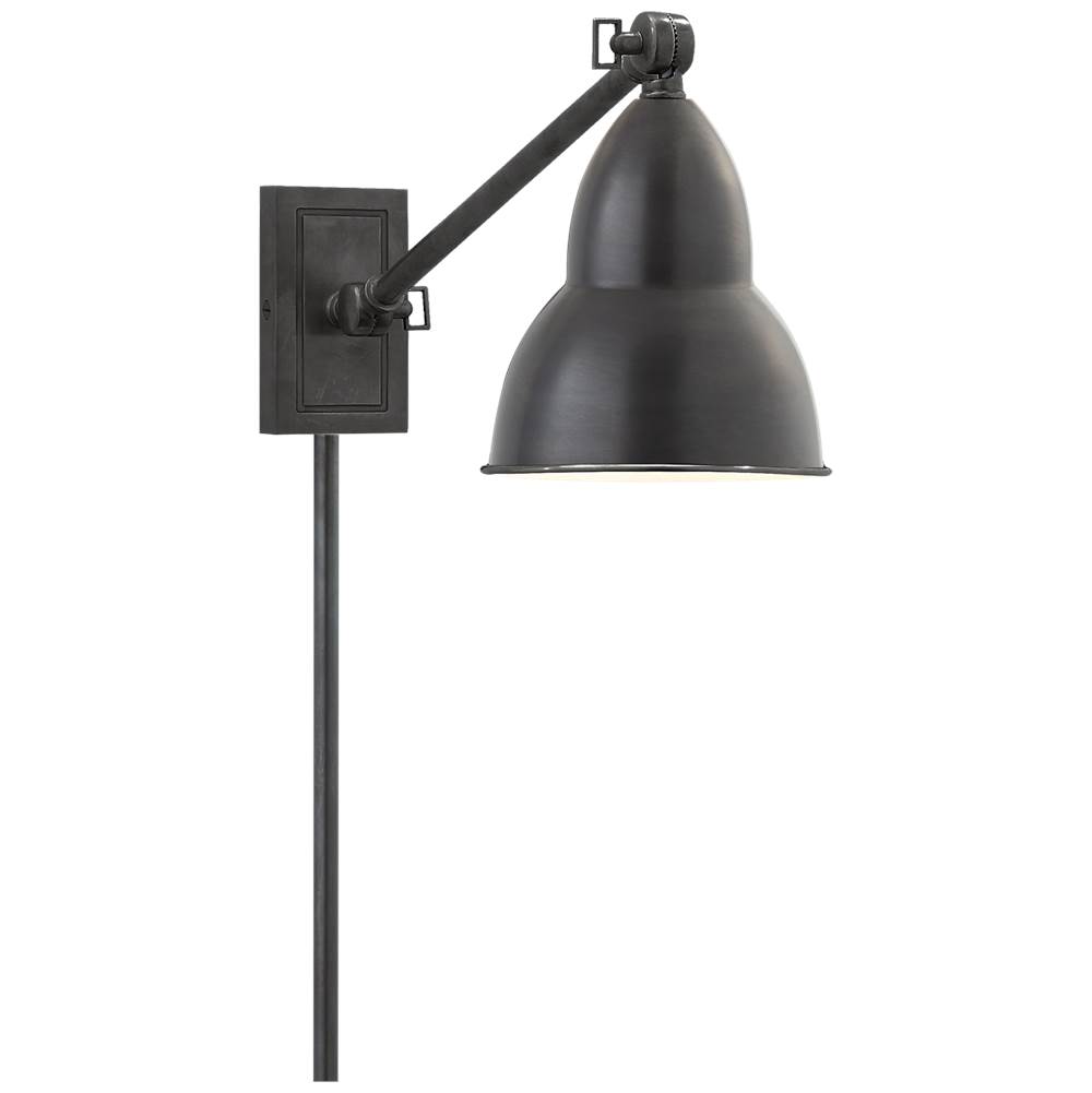Visual Comfort Signature Collection French Library Single Arm Wall Lamp in Bronze
