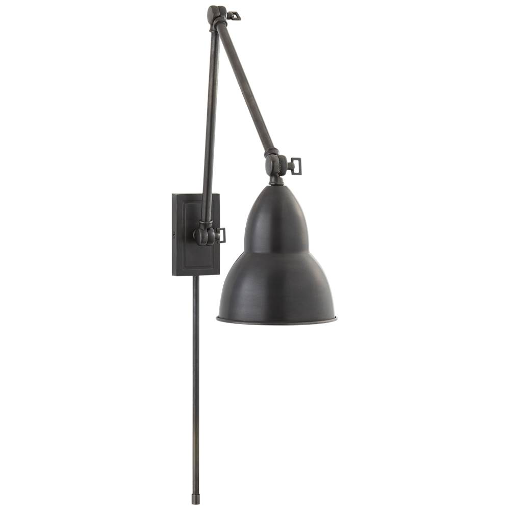 Visual Comfort Signature Collection French Library Double Arm Wall Lamp in Bronze