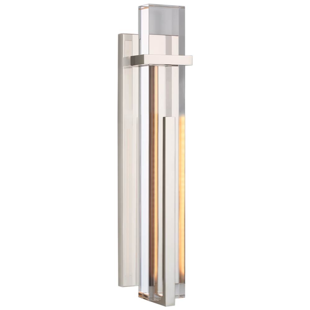 Visual Comfort Signature Collection Malik Large Sconce in Polished Nickel with Crystal