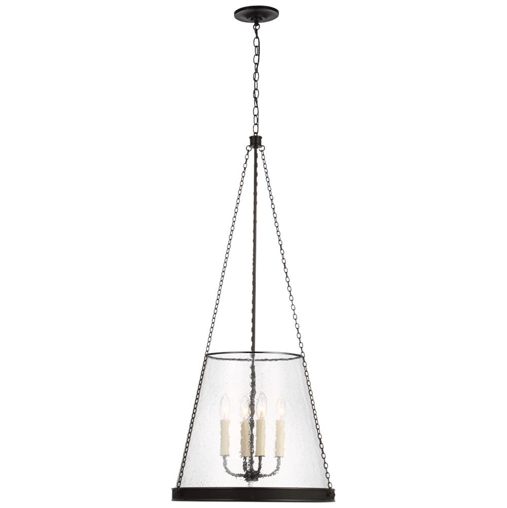Visual Comfort Signature Collection Reese 20'' Pendant in Bronze with Clear Restoration Glass
