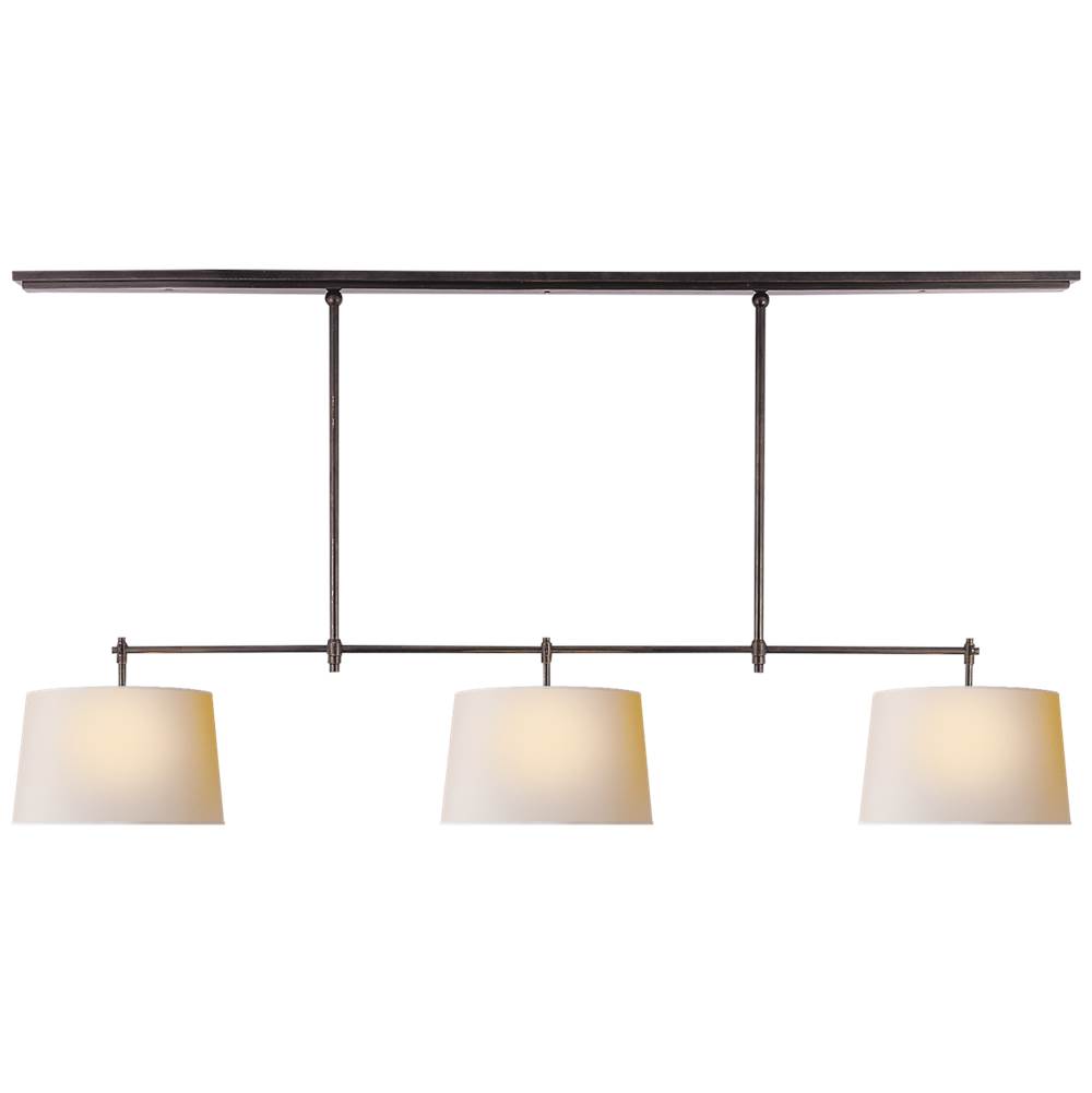 Visual Comfort Signature Collection Bryant Large Billiard in Bronze with Natural Paper Shades