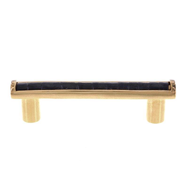 Vicenza Designs Equestre, Pull, Leather Insert, 3 Inch, Black, Polished Gold