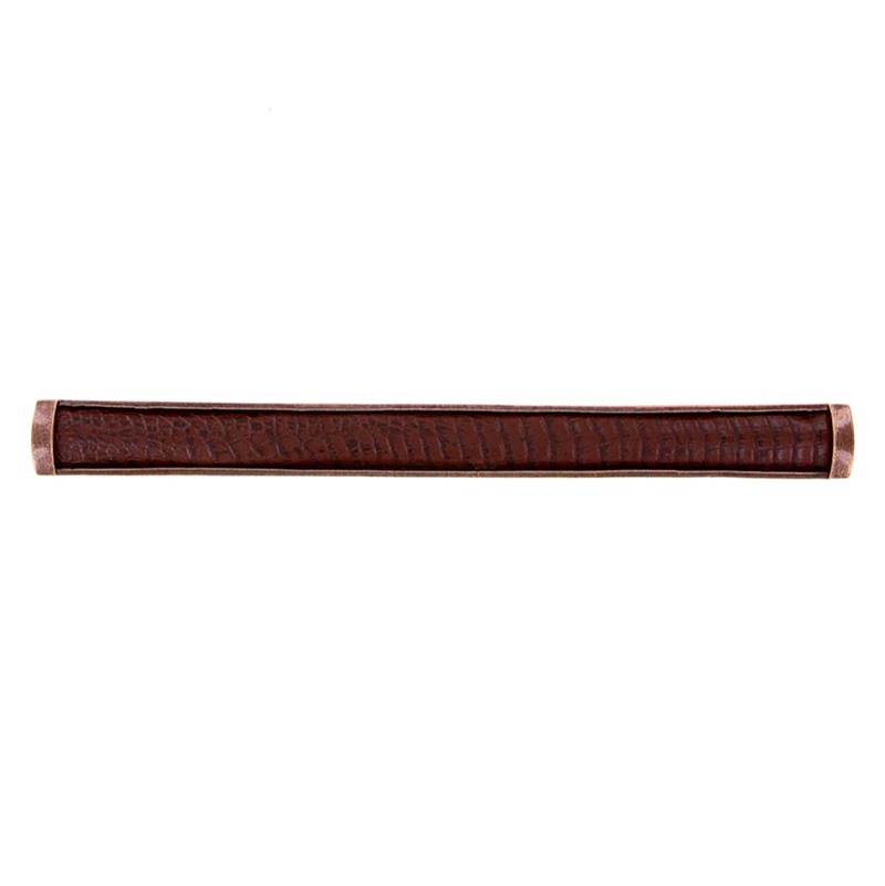 Vicenza Designs Equestre, Pull, Appliance, Leather Insert, 12 Inch, Brown, Antique Copper