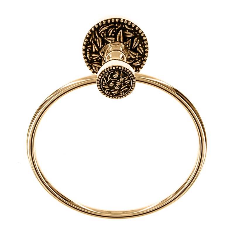 Vicenza Designs San Michele, Towel Ring, Antique Gold