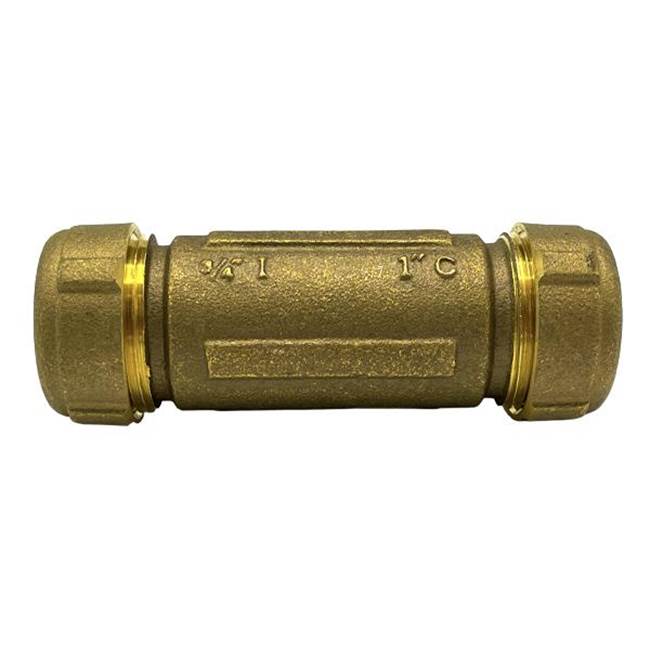 Wal-Rich Corporation 3/4'' Long Brass Compression Coupling (Lead-Free)