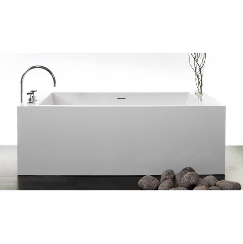 WETSTYLE CUBE BATH 72 X 31 X 24 - 3 WALLS - BUILT IN NT O/F and MB DRAIN - WHITE MATTE