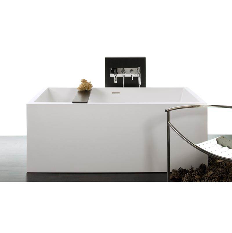 WETSTYLE Cube Bath 62 X 30 X 24 - 3 Walls - Built In Pc O/F & Drain - White True High Gloss