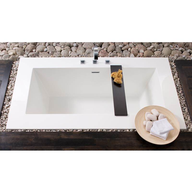 WETSTYLE Cube Bath 72 X 40 X 24 - 2 Walls - Built In Mb O/F & Drain - Copper Con - White True High Gloss
