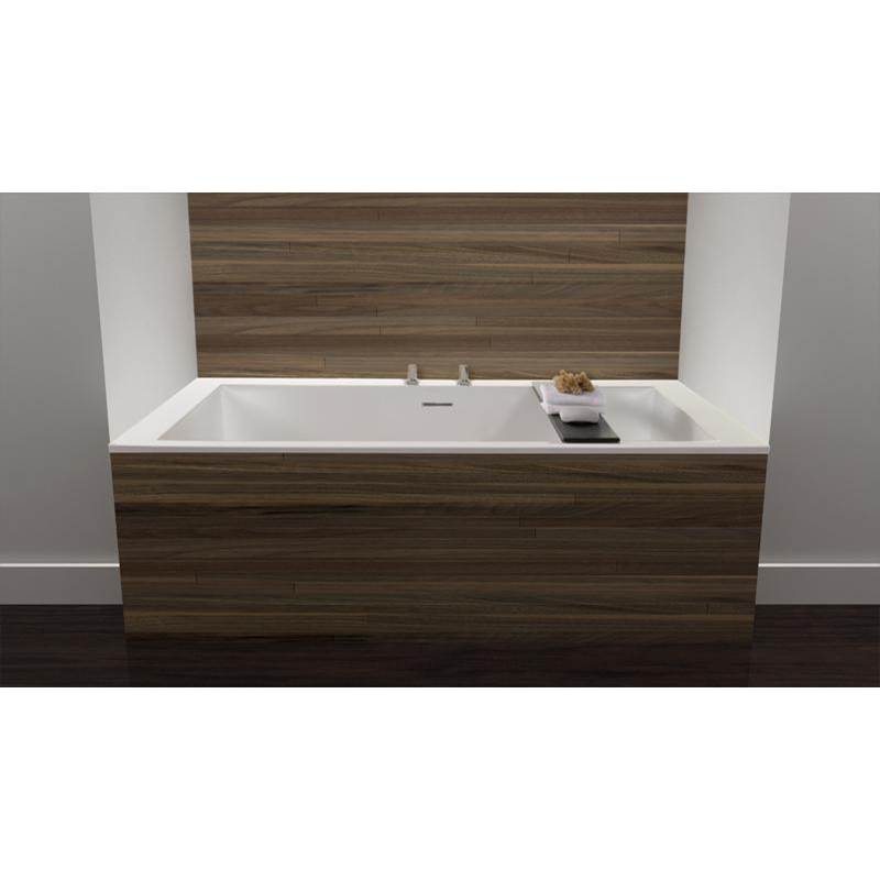 WETSTYLE Cube Bath 60 X 30 X 24 - 2 Walls - Built In Pc O/F & Drain - Copper Con - White True High Gloss
