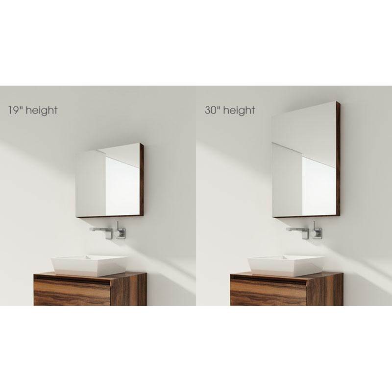 WETSTYLE Furniture ''M'' - Recessed Mirrored Cabinet 16 X 30 Height - Right Hinges - Lacquer White Mat