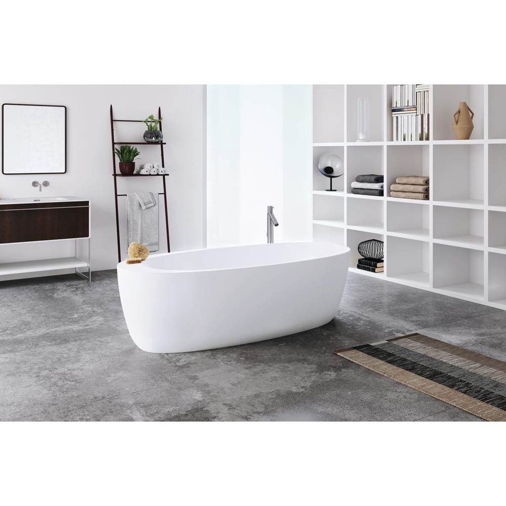 WETSTYLE Mood Bathtub -70 X 32 X 23 - Fs - Built In Nt O/F & Sb Drain - White True High Gloss