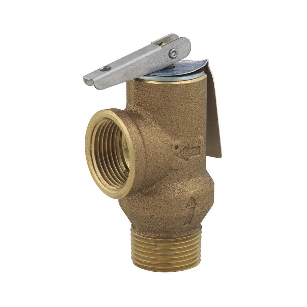 Watts 3/4 In Brass Poppet Type Pressure Relief Valve, 125 psi, Test Lever, Solar Applications