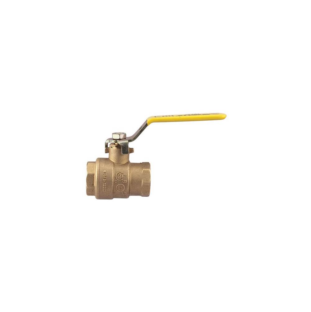 Watts 1/4 IN 2-Piece Full Port Brass Ball Valve, Threaded End Connections, UL/FM Approved