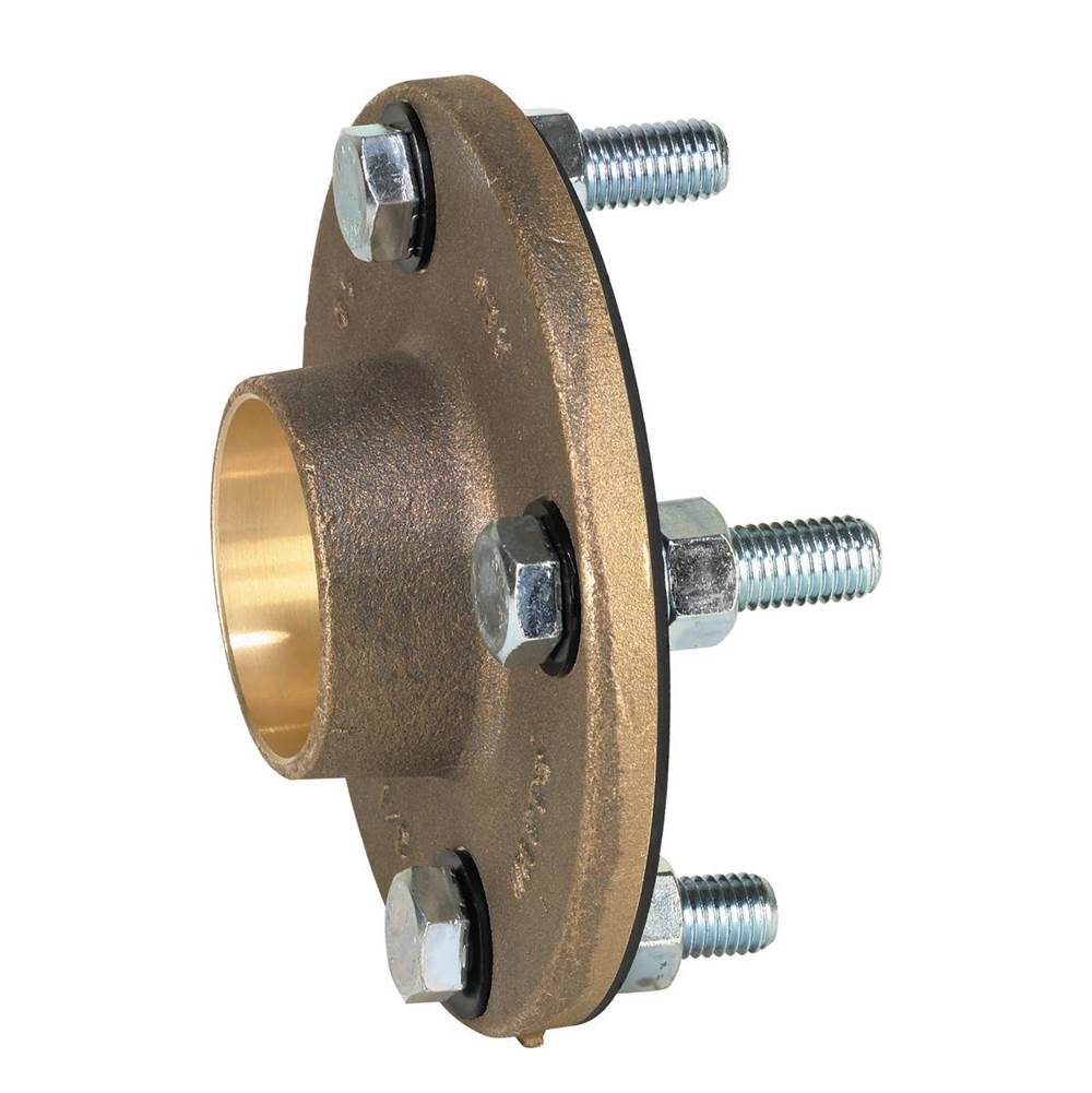 Watts 2 1/2 In Lead Free Class 125 Dielectric Flange Pipe Fitting, Solder Copper Flange, Bronze Body, Gasket, Bolt Ins, Nuts, And Bolts
