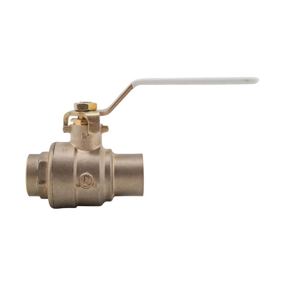 Watts 1 In Lead Free 2-Piece Full Port Ball Valve with Solder End Connections & Chrome Plated Brass Ball