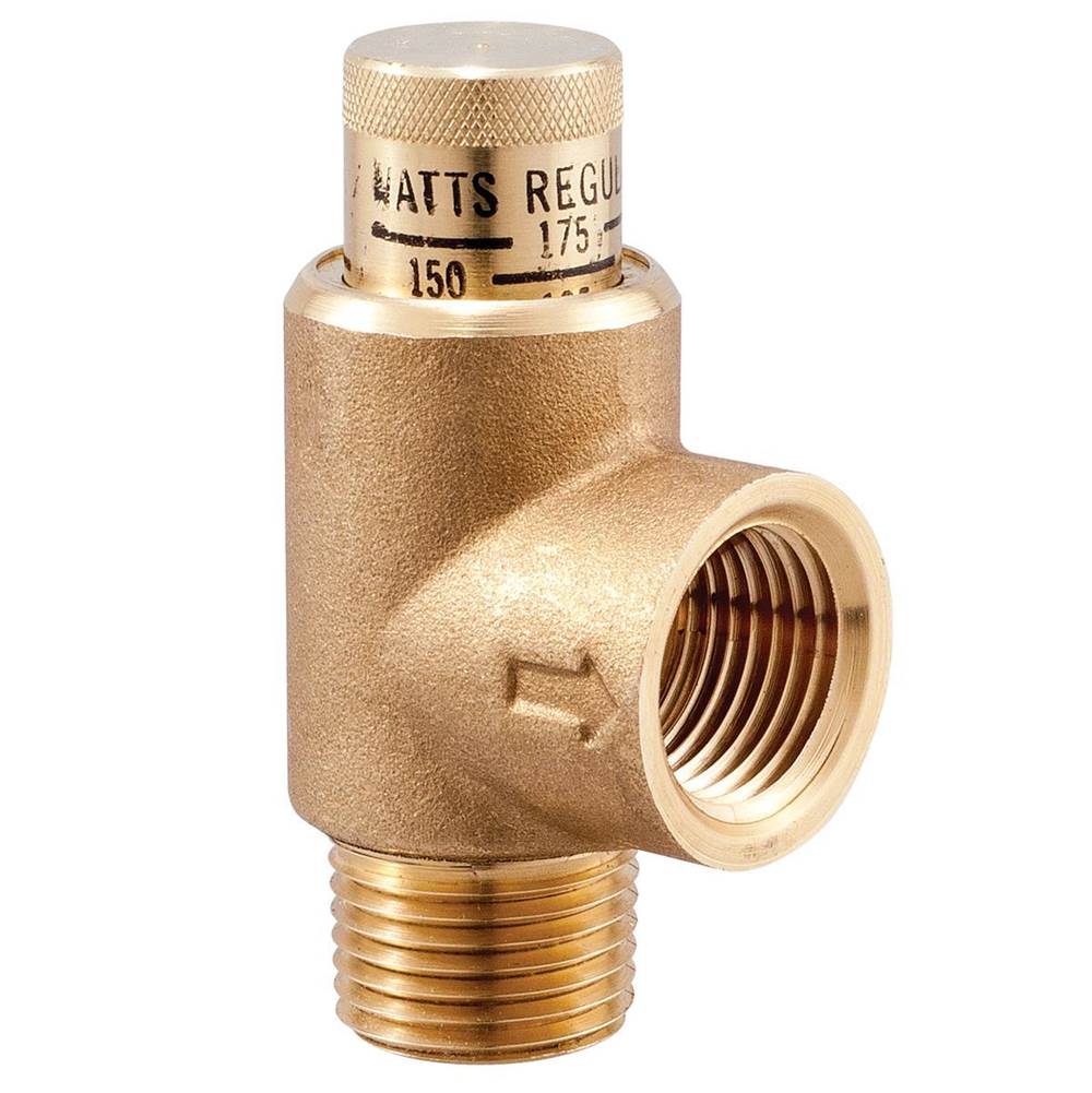 Watts 3/4 IN Lead Free Brass Calibrated Pressure Relief Valve, 1/2 IN Outlet, Adjustable Pressure Range 100-300 psi