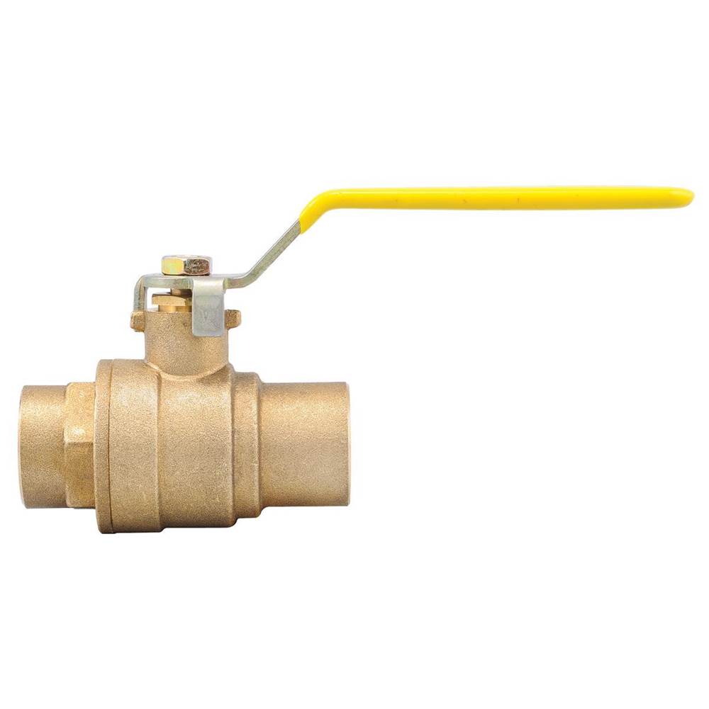 Watts 3/4 In Lead Free Brass 2-Piece Full Port Ball Valve with Solder End Connection and Chrome Plated Brass Ball