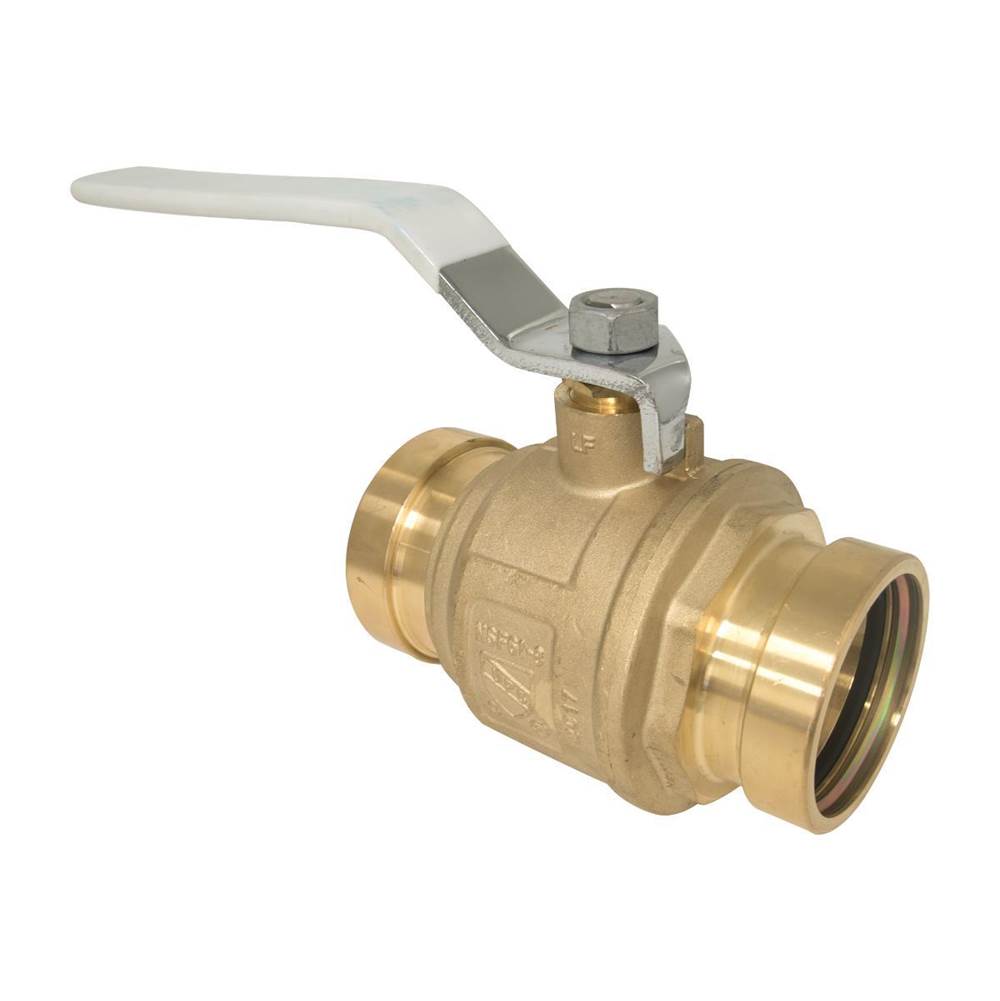 Watts 2 1/2 IN Lead Free 2-Piece, Full Port, Brass Ball Valve with Integral Press XLC Fitting End Connection, 200 psi