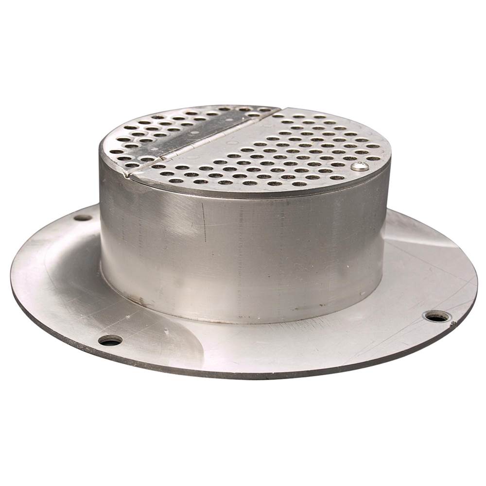 Watts Downspout Cover, Stainless Steel, Securing Flange, Secured Perforated Hinged Strainer, For 10 Inch Pipe