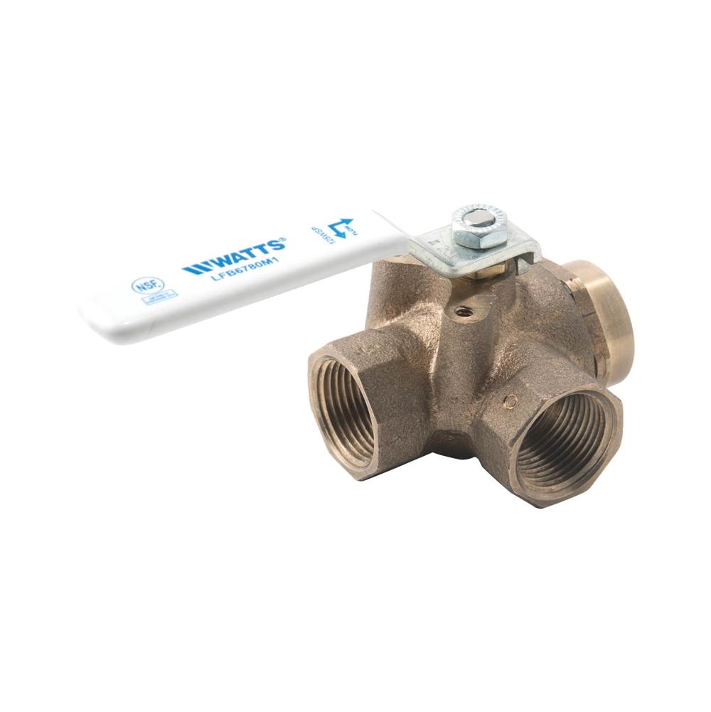 Watts 1 1/2 In Lead Free 2-Piece Full Port Diverter Ball Valve, Npt End Connections