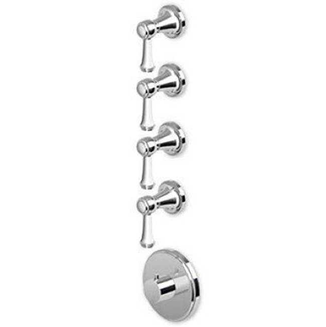 Zucchetti USA Built-in thermostatic shower mixer with 4 volume controls.